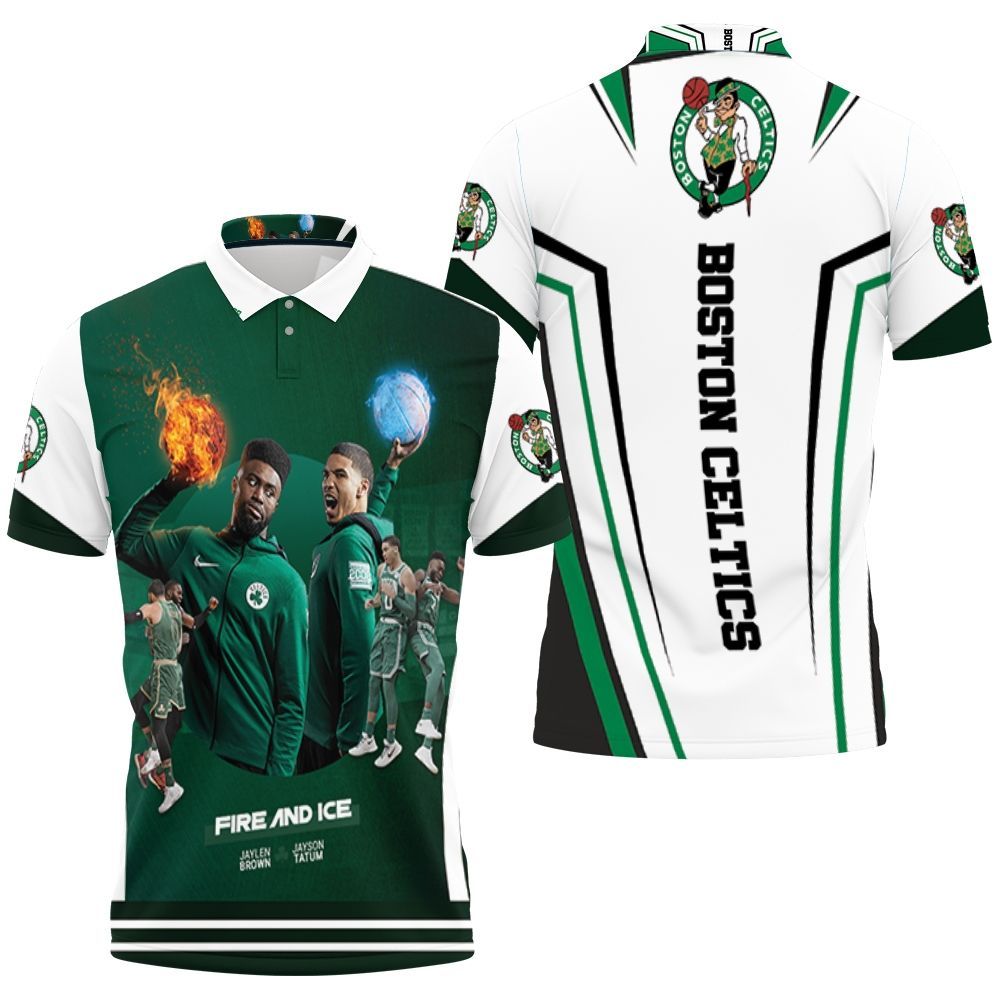 Jaylon Brown Jayson Tatum Boston Celtics Fire And Ice Polo Shirt All Over Print Shirt 3d T-shirt Jaylon Brown Jayson Tatum Boston Celtics Fire And Ice Polo Shirt All Over Print Shirt 3d T-shirt
