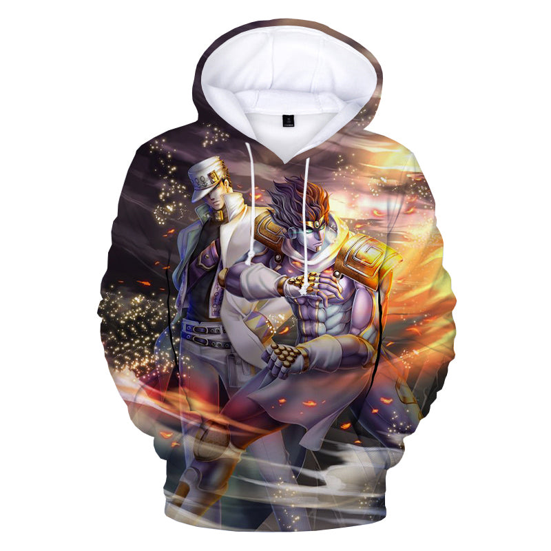 JoJo's Bizarre Adventure 3D Print Hoodie Kujo Jotaro Casual Cool Pullover Anime Sweatshirts