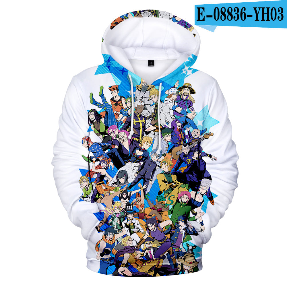 JoJo's Bizarre Adventure Hoodies Fashion Anime Inspired Casual Oversized Pullover Sweatshirt