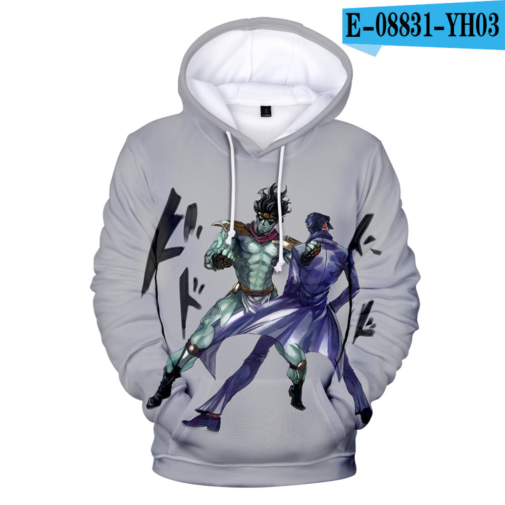 JoJo's Bizarre Adventure Hoodies Fashion Anime Inspired Oversized Pullover Hooded Sweatshirt