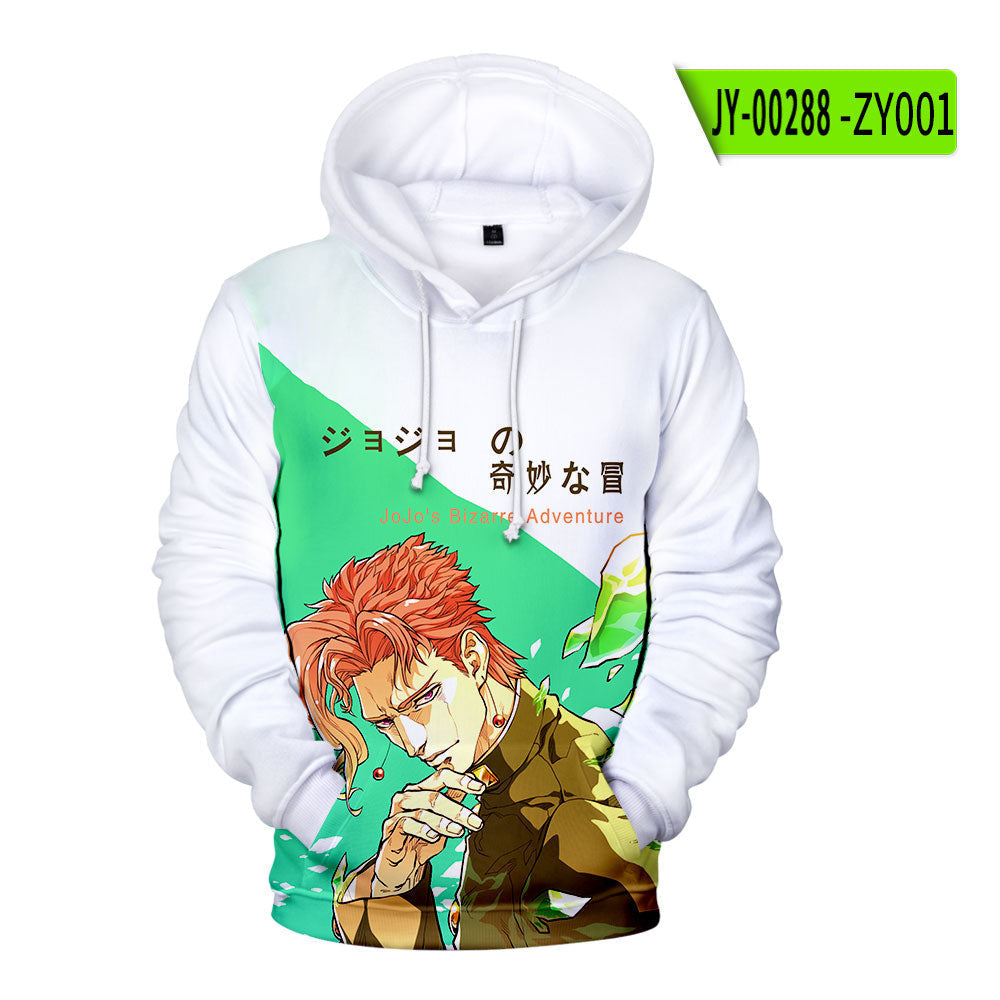 Jojo's Bizarre Adventure Hoodies Kakyoin Noriaki Hooded Sweater Harajuku Street Pullover Long-sleeved Sweatshirt