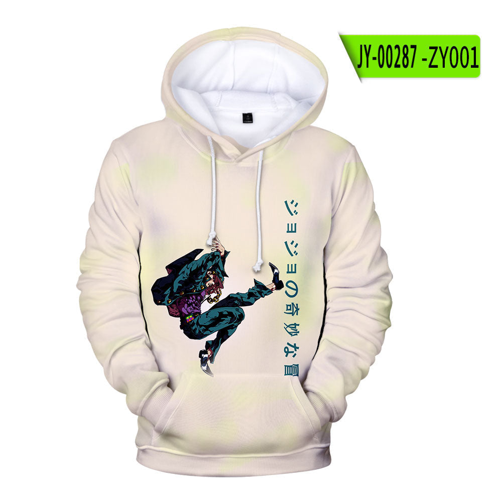 Jojo's Bizarre Adventure Hoodies Kujo Jotaro Hooded Sweater Harajuku Street Pullover Long-sleeved Sweatshirt