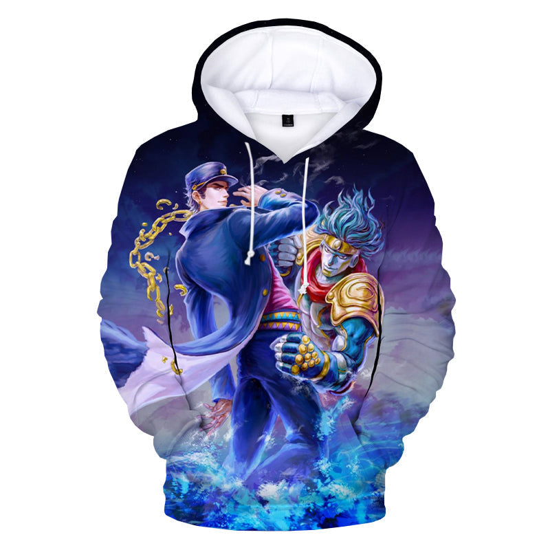 Kujo Jotaro 3D Print JoJo's Bizarre Adventure Hoodie Casual Cool Pullover Anime Sweatshirts