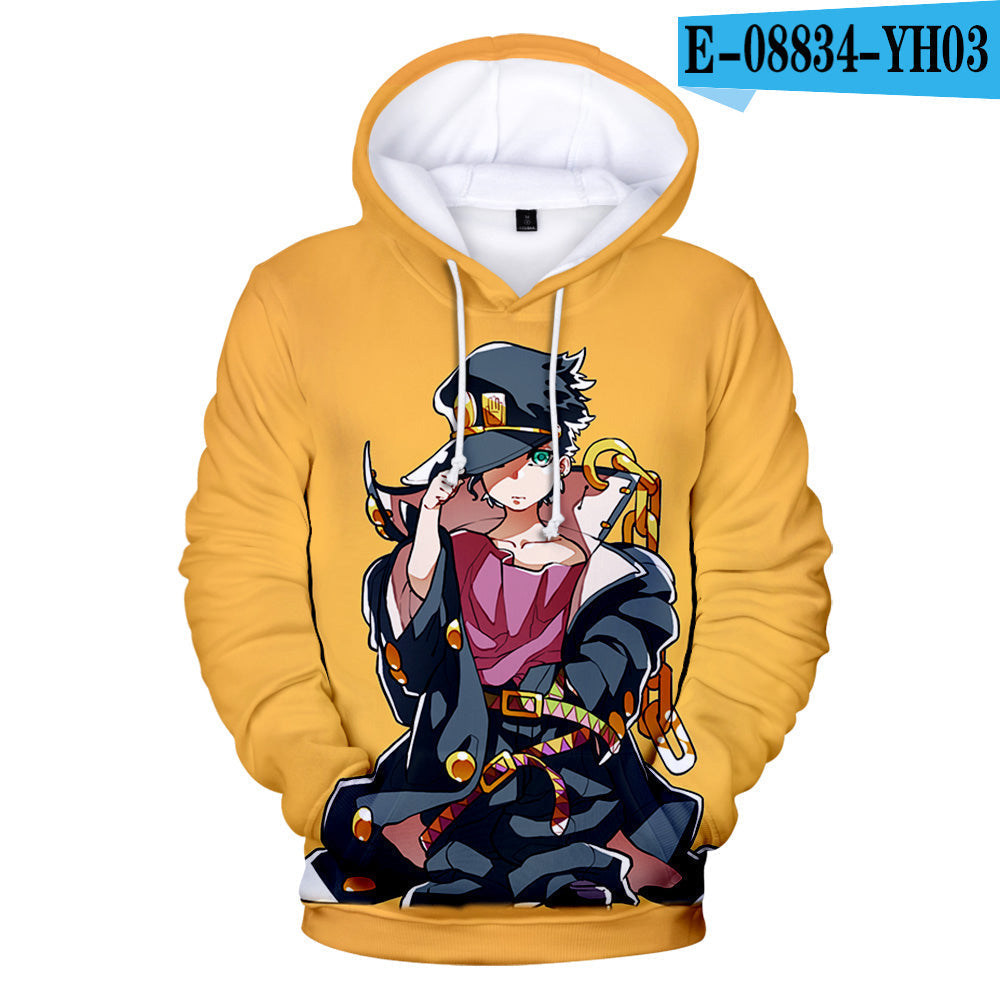 Kujo Jotaro Print JoJo's Bizarre Adventure Hoodies Fashion Anime Inspired Oversized Pullover Hooded Sweatshirt