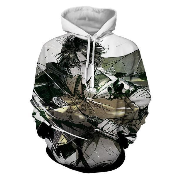 Levi Ackerman Attack On Titan 3D Printed Hoodie