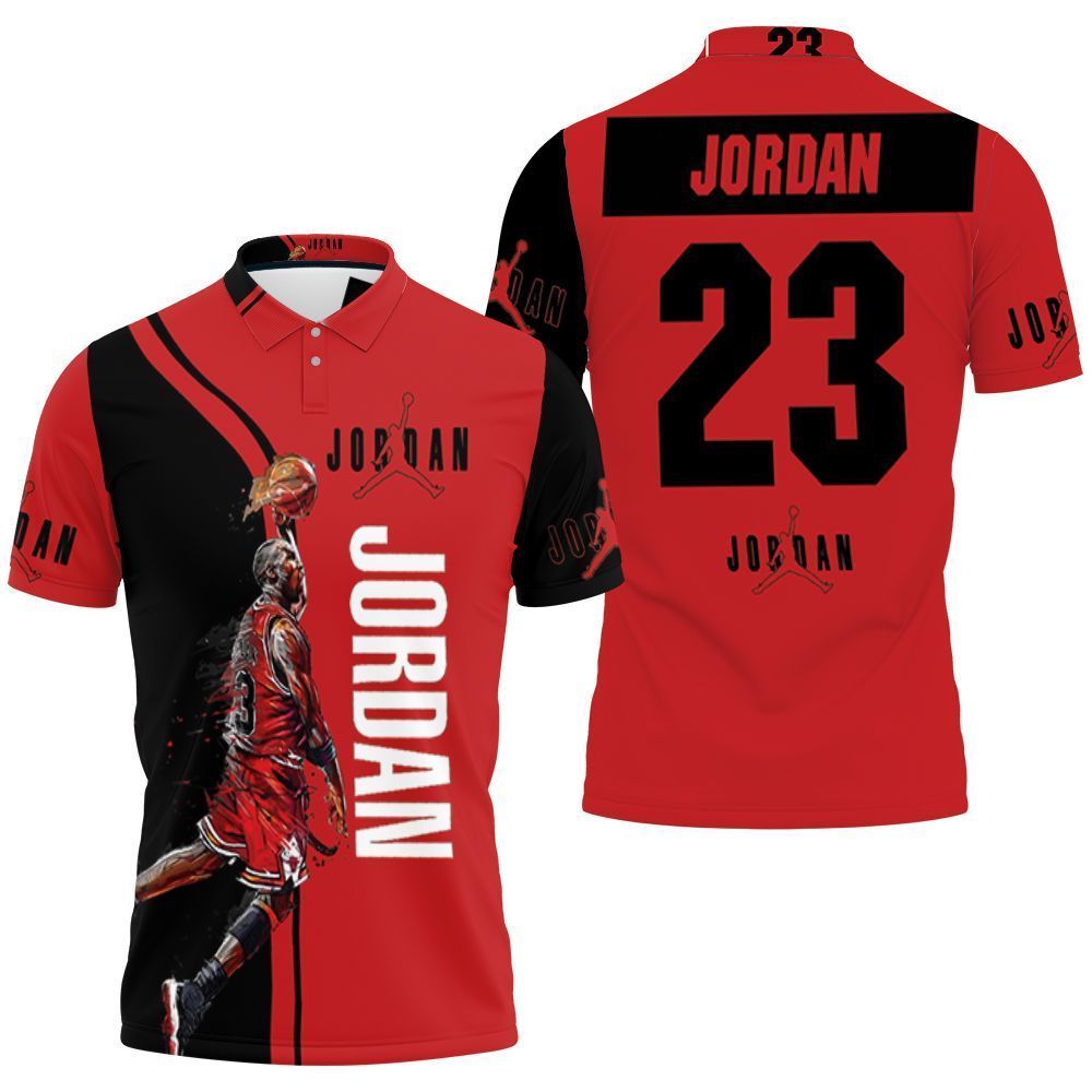 Michael Jordan 23 Chicago Bull Jump Shot Logo 3d Polo Shirt Jersey All Over Print Shirt 3d T-shirt