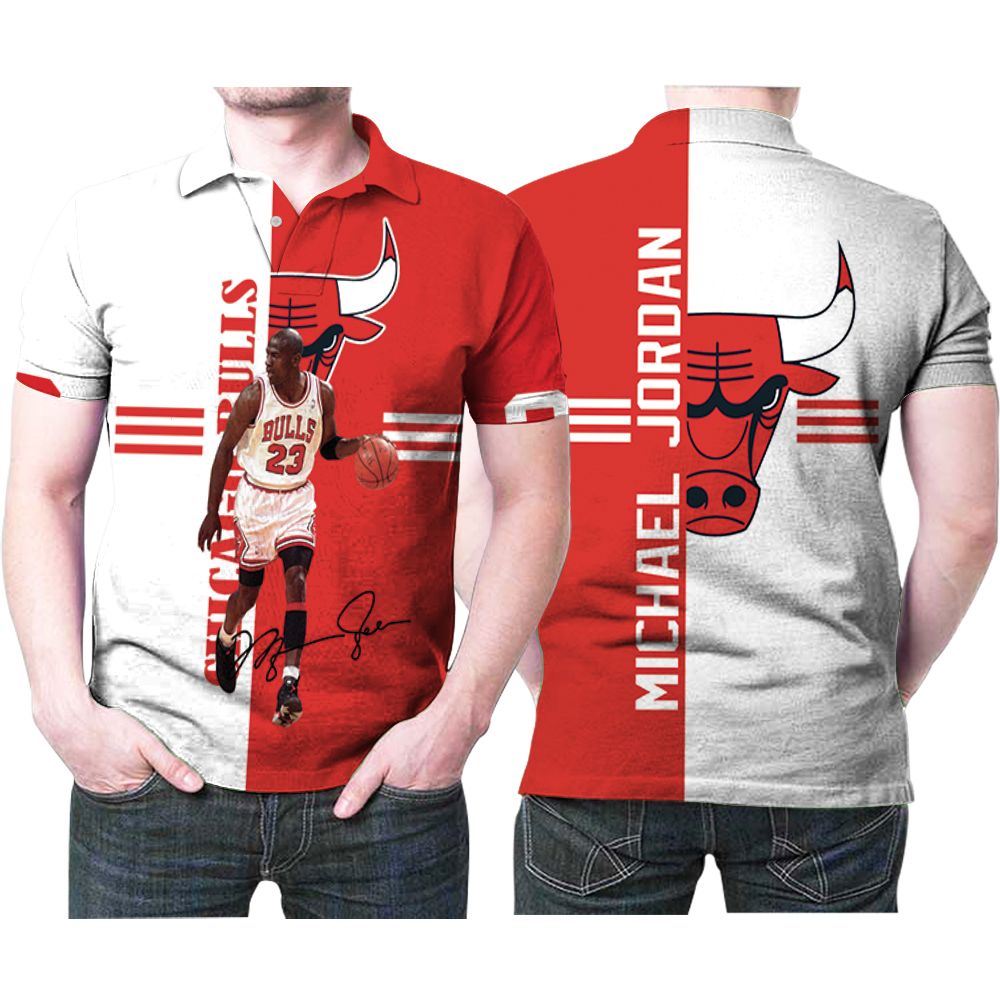 Michael Jordan 23 Chicago Bulls Signature 3d Printed Gift For Michael Jordan Fan Polo Shirt All Over Print Shirt 3d T-shirt