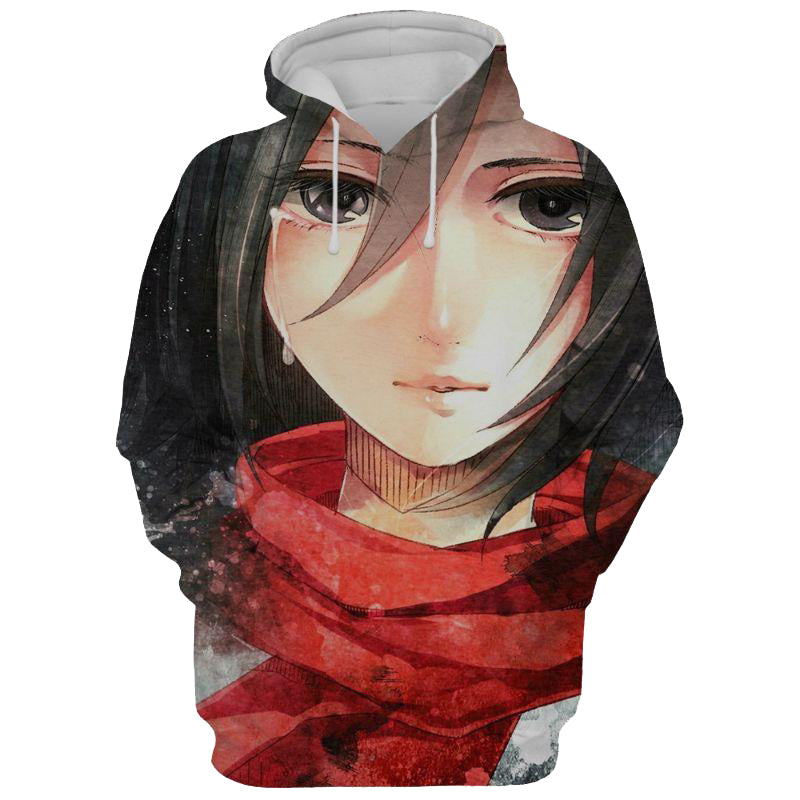 Mikasa Ackerman Attack On Titan 3D Printed Hoodie