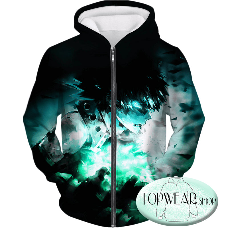 My Hero Academia Hoodies - Furious Katsuki Bakugo Action Black Zip Up 3D Hoodie