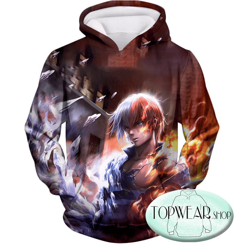 My Hero Academia Hoodies - Half-Hot Half-Cold Shoto Todoroki Fan Pullover 3D Hoodie