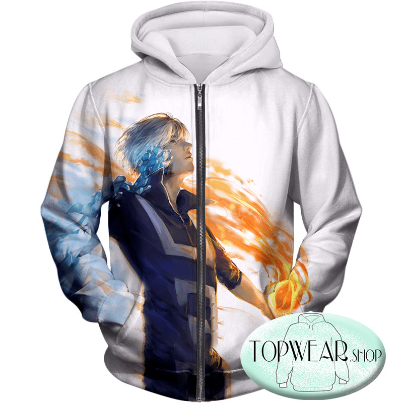 My Hero Academia Hoodies - Hot and Cold Shoto Todoroki Fan Zip Up Hoodie