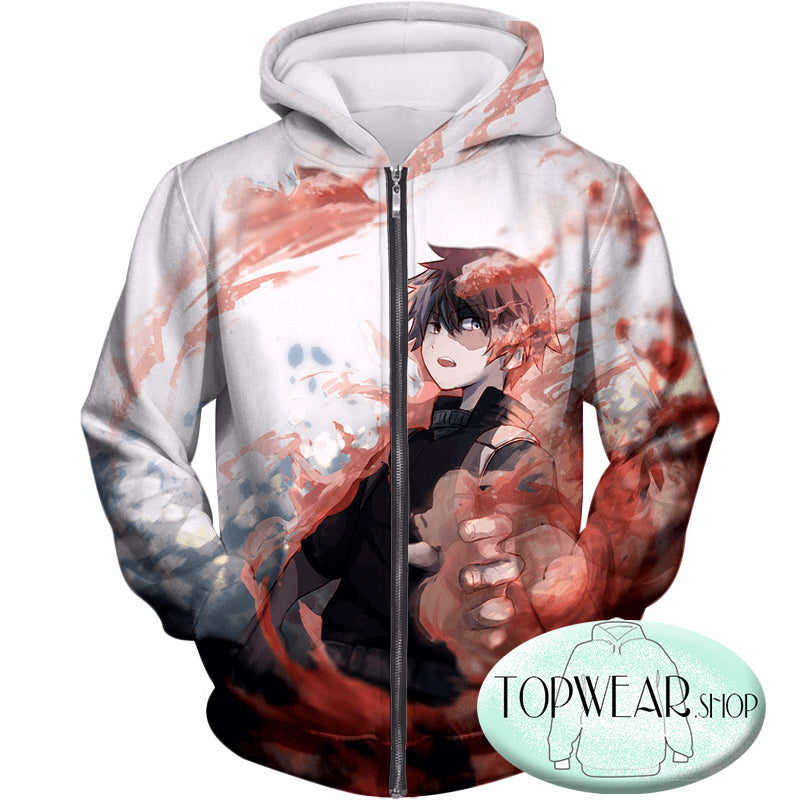 My Hero Academia Hoodies - Ice and Fire Shoto Todoroki Action Zip Up Hoodie