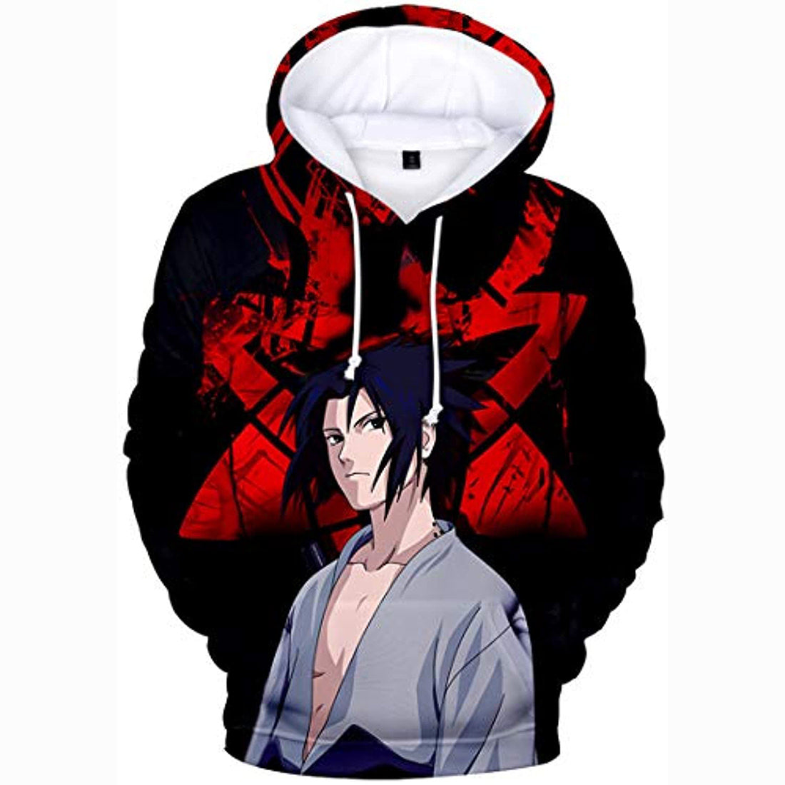 Naruto Anime Hoodies Sasuke Black Pullover Hoodies