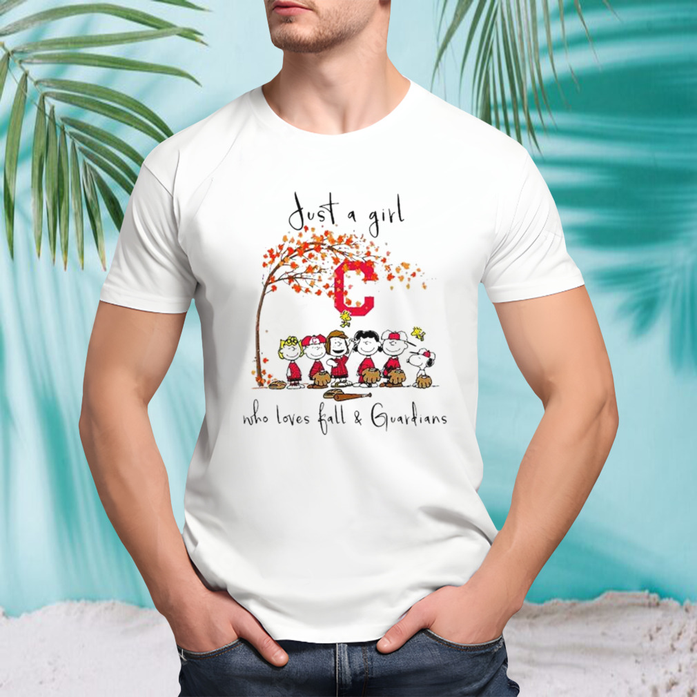 The Peanuts Just A Girl Who Loves Fall Cleveland Guardians Shirt