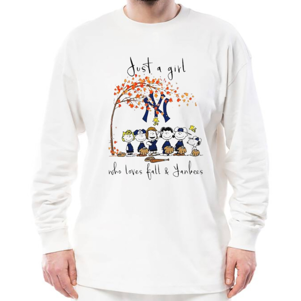 The Peanuts Just A Girl Who Loves Fall New York Yankees T Shirt, hoodie,  sweater and long sleeve