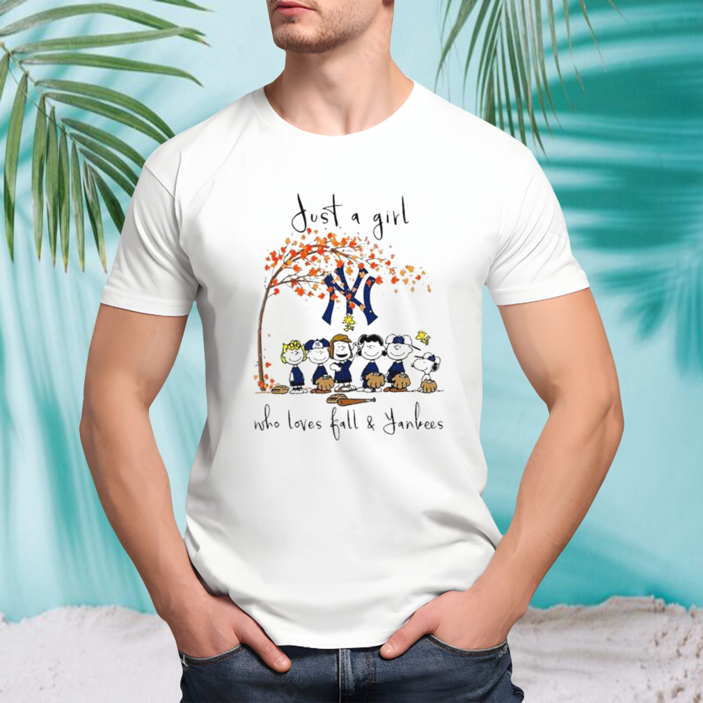 The Peanuts Just A Girl Who Loves Fall New York Yankees Shirt