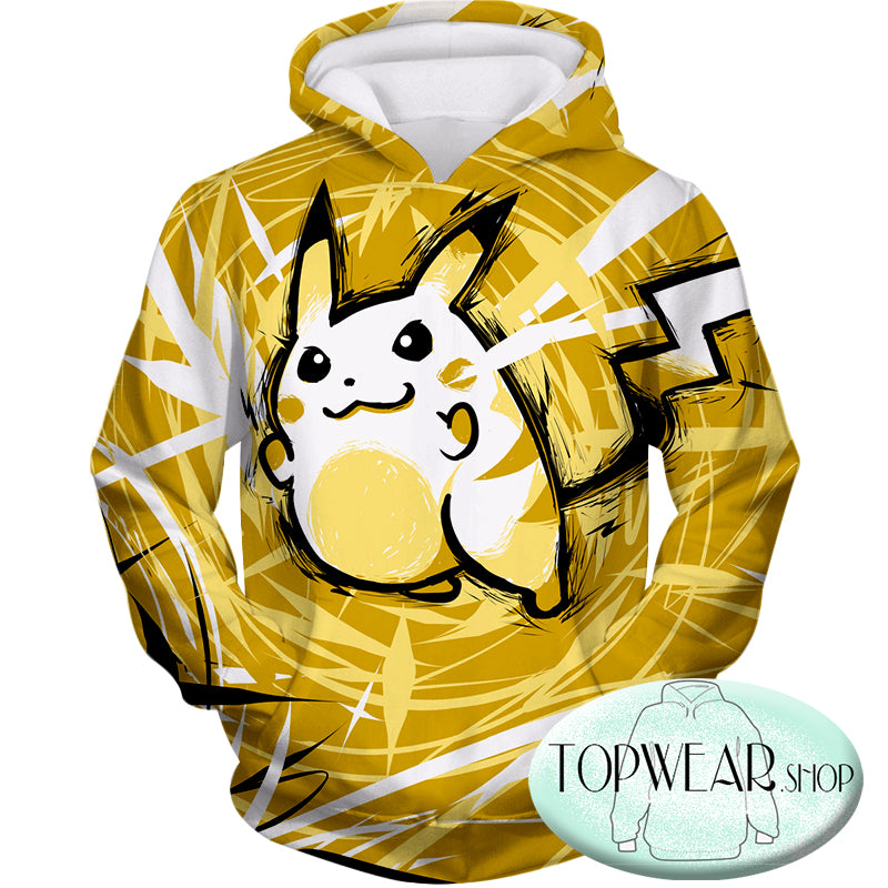 Pokemon Hoodies - Thunder Pokemon Raichu Yellow Hoodie