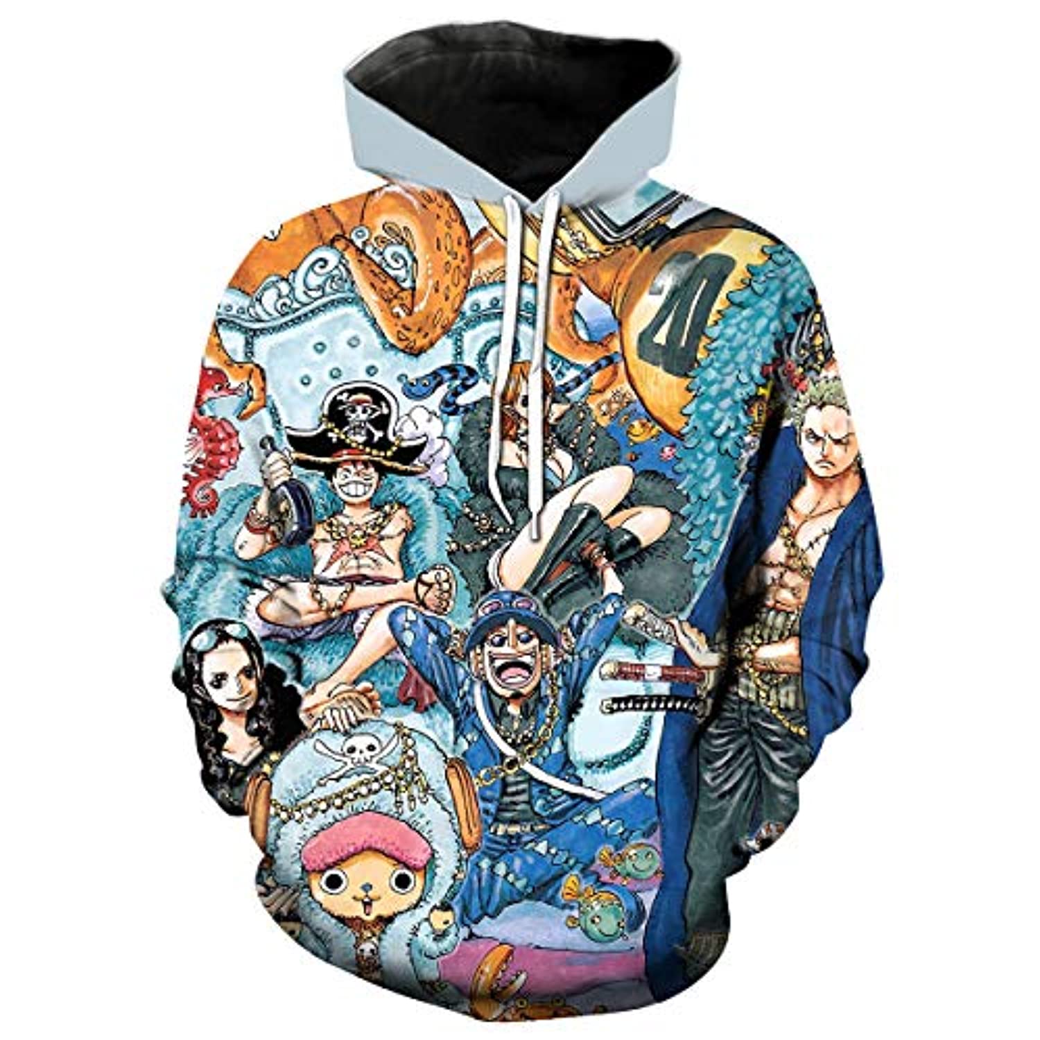 Unisex Anime One Piece Luffy 3D Printed Sweatshirt Hoodie Pullover