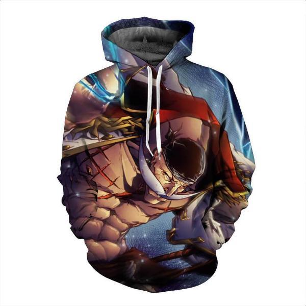 White Beard On Rage One Piece 3D Hoodies