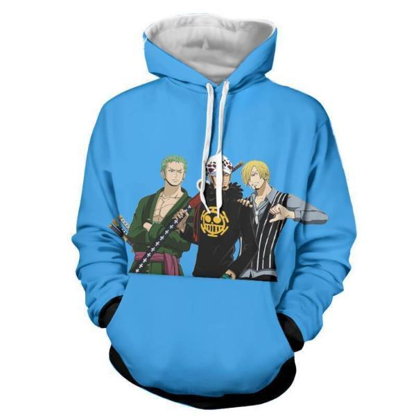 Zoro Law Sanji One Piece 3D Hoodie