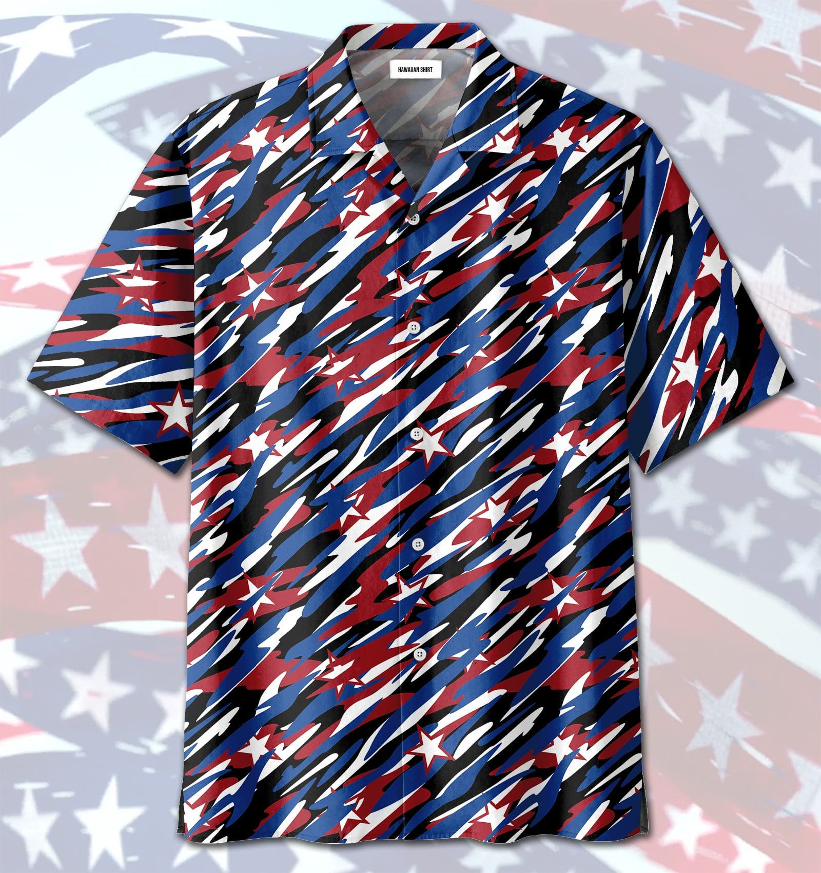 4Th Of July Us Flag Camo Patriotism Unisex Hawaiian Aloha Shirts 13621Dh