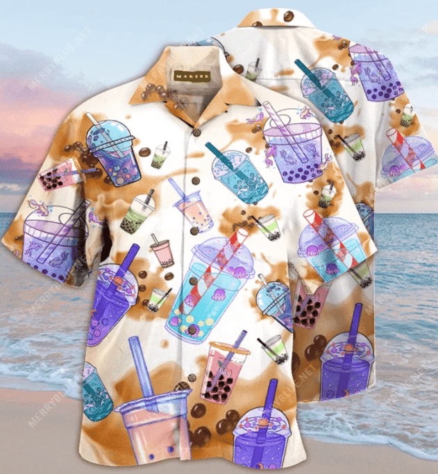 Amazing Bubble Milk Tea Hawaiian Shirts L