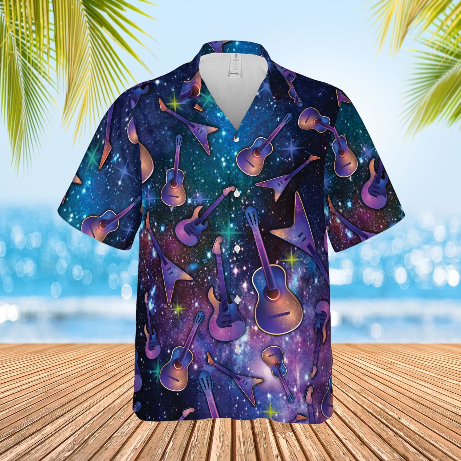 Amazing Galaxy Guitar Unisex Hawaiian Shirts