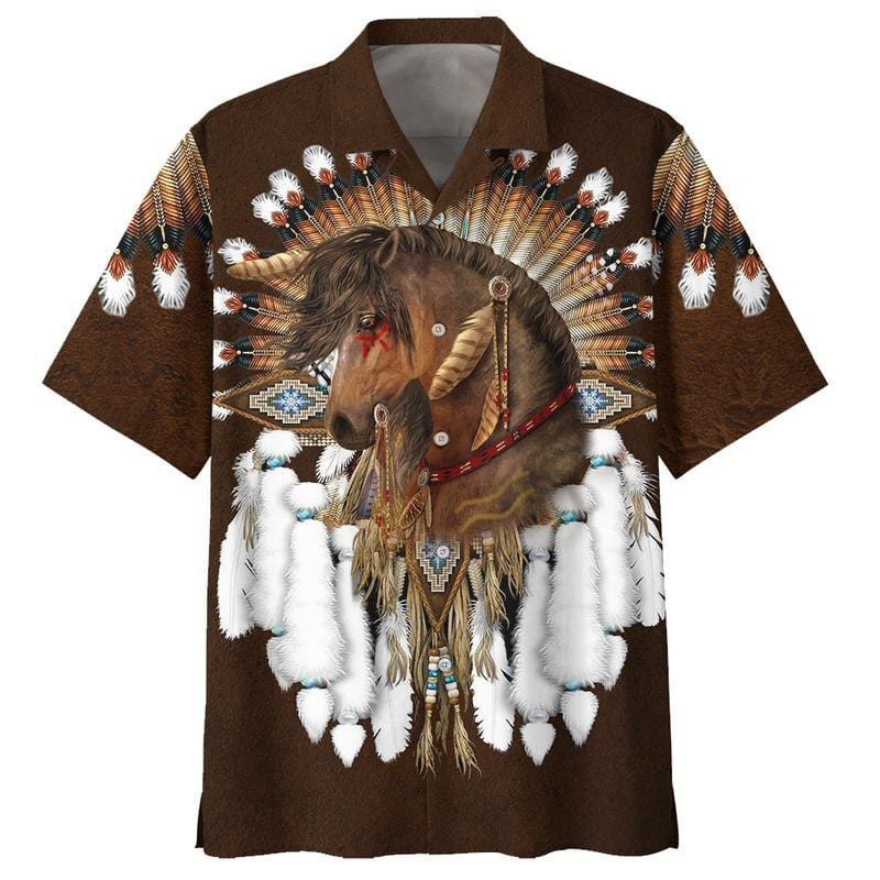 Amazing Horse Native Aloha Hawaiian Shirts Va