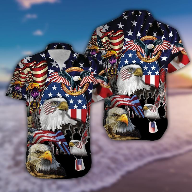 Amazing Patriotic Eagle Unisex Hawaiian Shirts