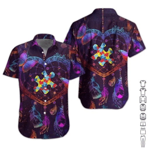 Autism Love Purple Hawaiian Aloha Shirt