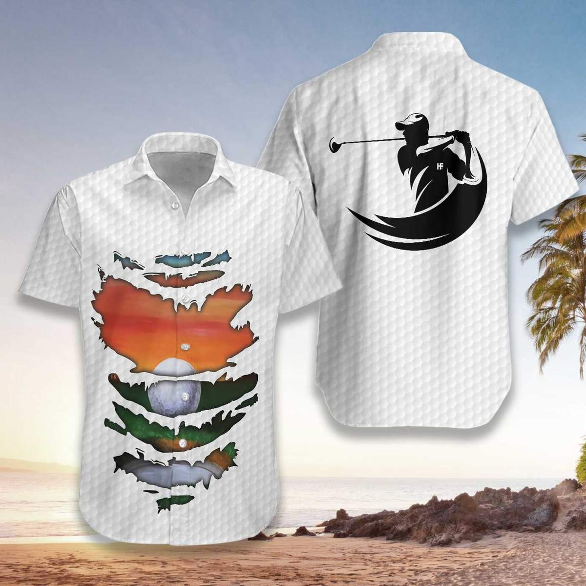 Behind The Tattered Is A Great Golf Player Hawaiian Aloha Shirts Xh