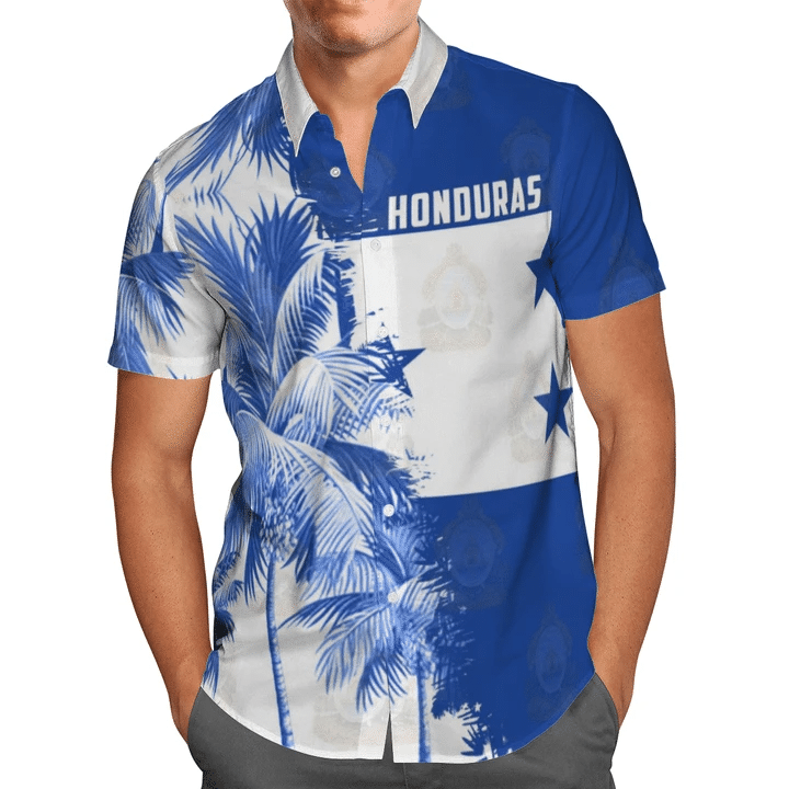 Blue White Honduras Unisex Hawaiian Shirts