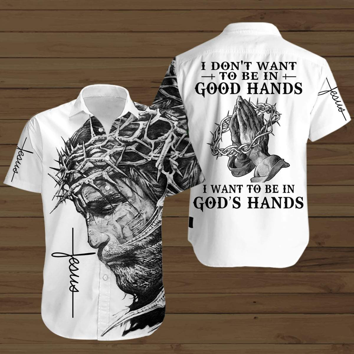 Bw I Want To Be In Gods Hands Unisex Hawaiian Shirts