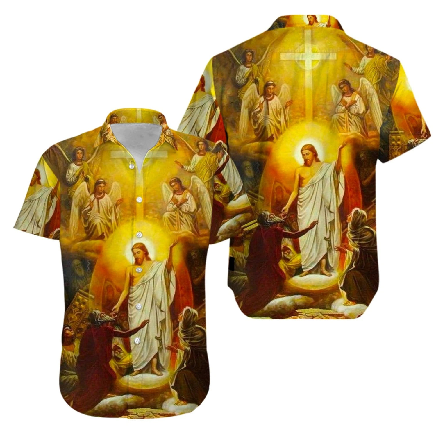 Christ Harrowing Of Hell Unisex Hawaiian Aloha Shirt