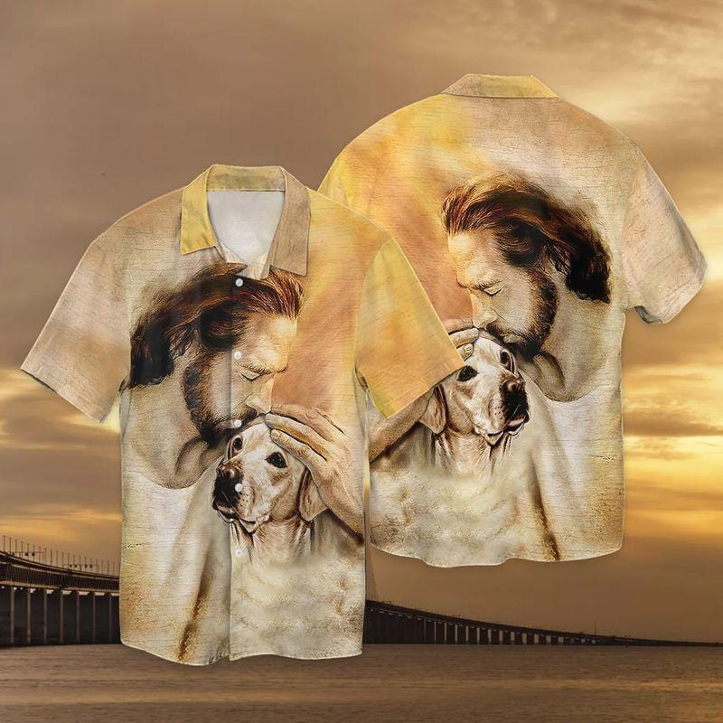 Christian Jesus Love Labrador Dog Hawaiian Aloha Shirts Kv