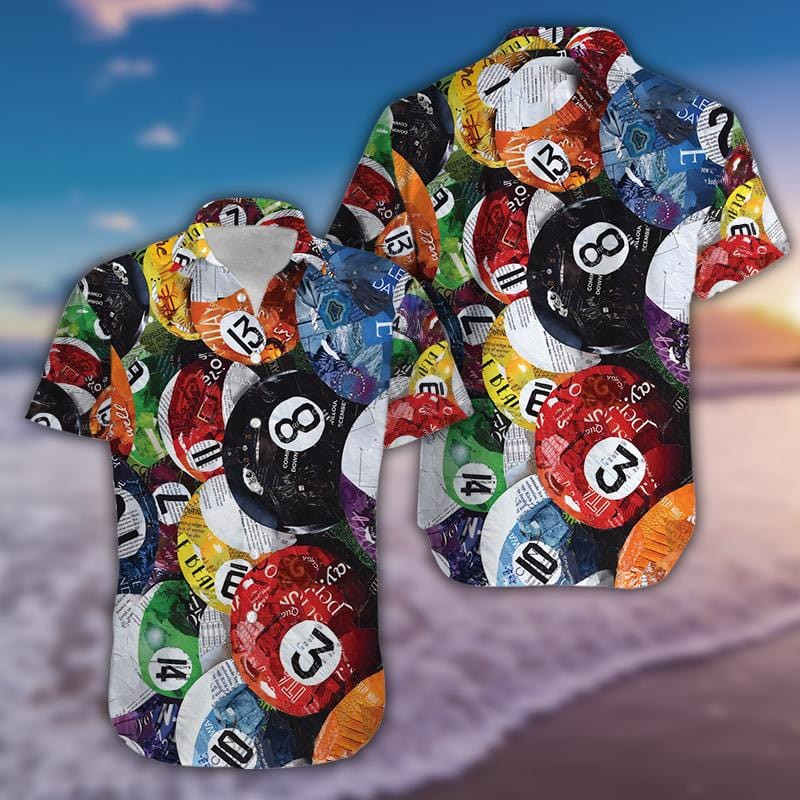 Colorful Billard Art Unisex Hawaiian Shirts