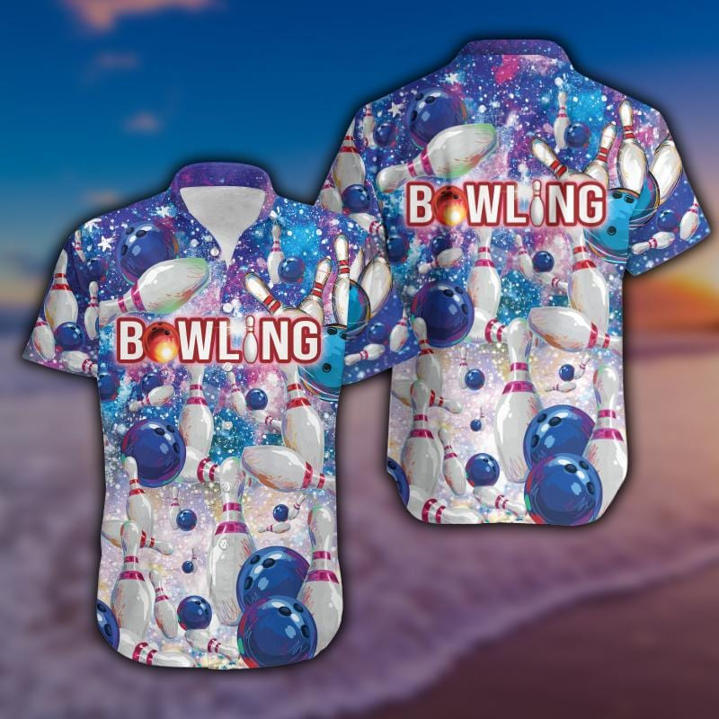 Cool Blue This Is My Lucky Bowling Unisex Hawaiian Aloha Shirts