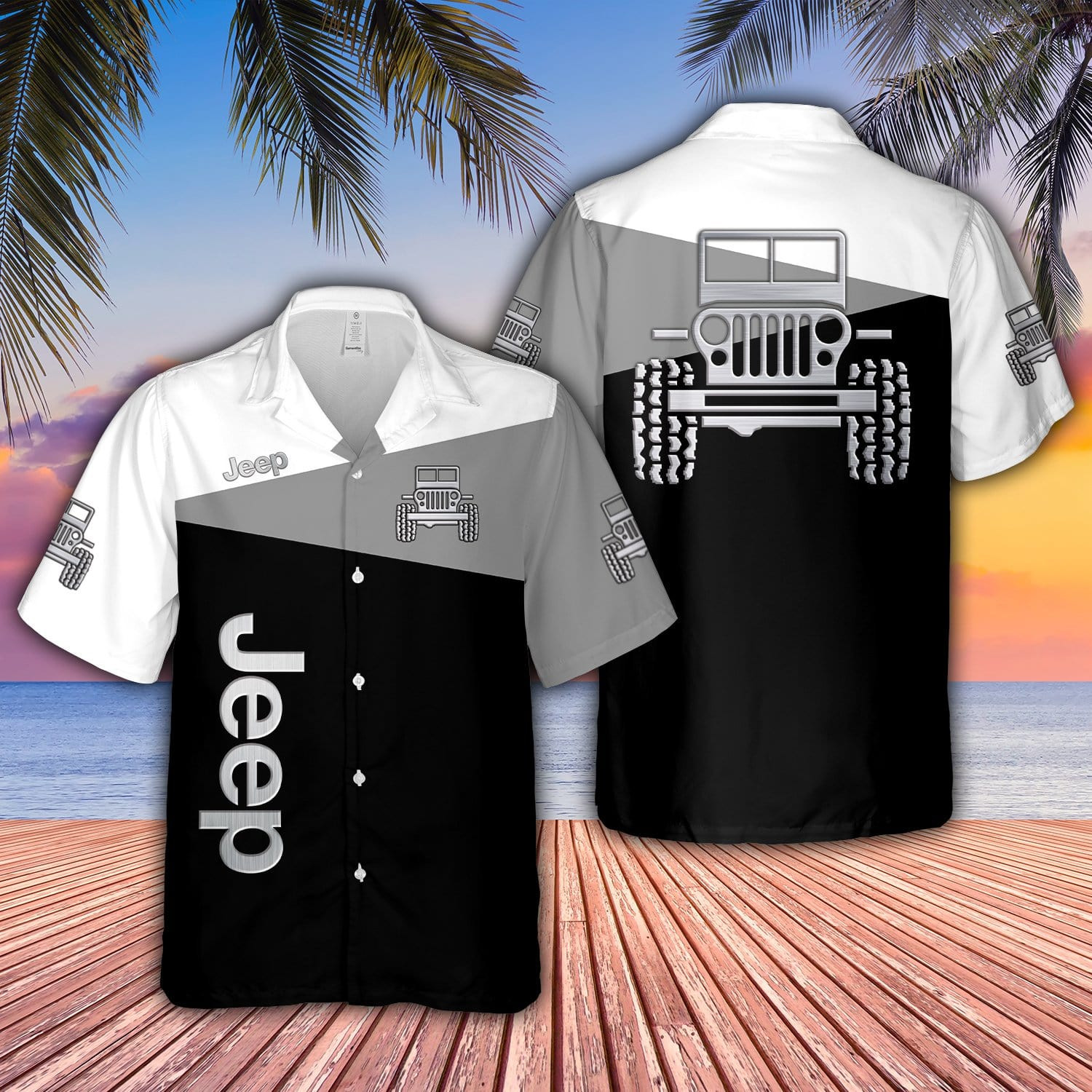 Cool Bw Jeep Unisex Hawaiian Shirts 120721V