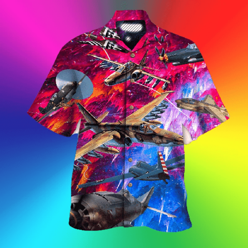 Explore Itineraries With Aircraft Watercolor Hawaiian Shirts