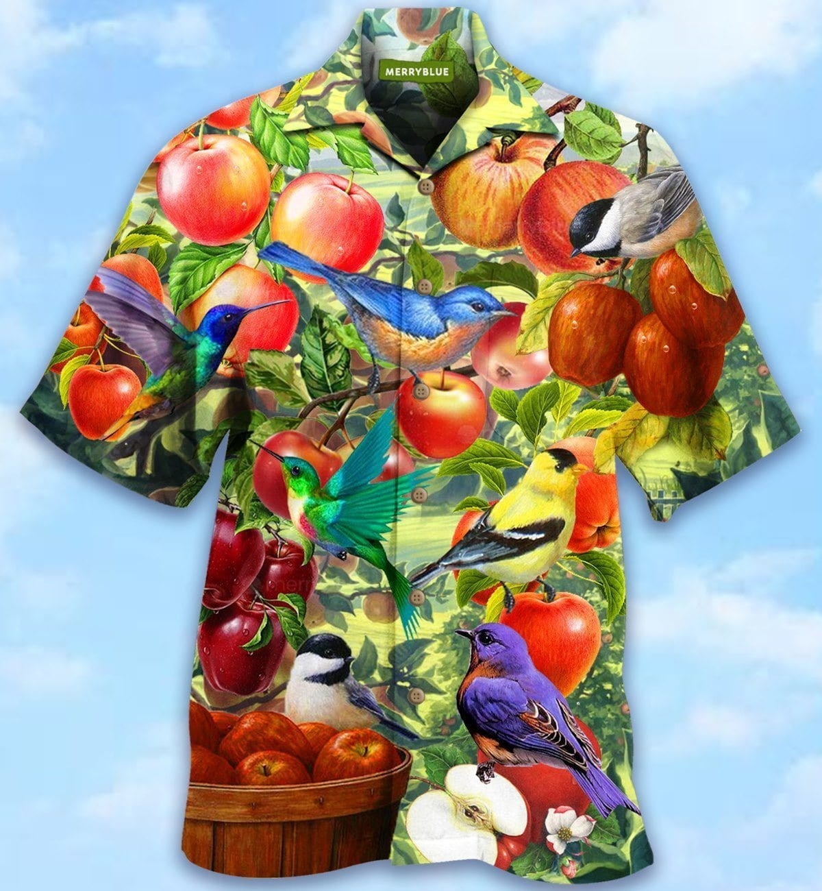 Fresh Apple And Birds Hawaiian Aloha Shirts