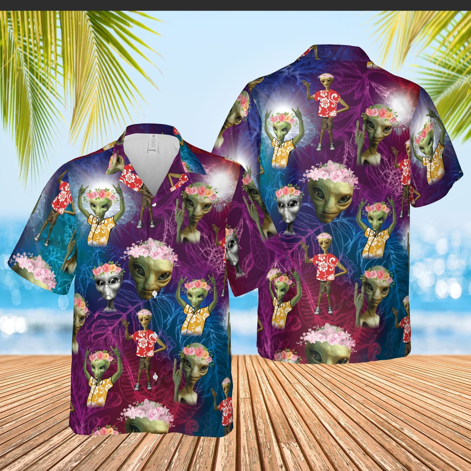 Funny Alien Unisex Hawaiian Shirts