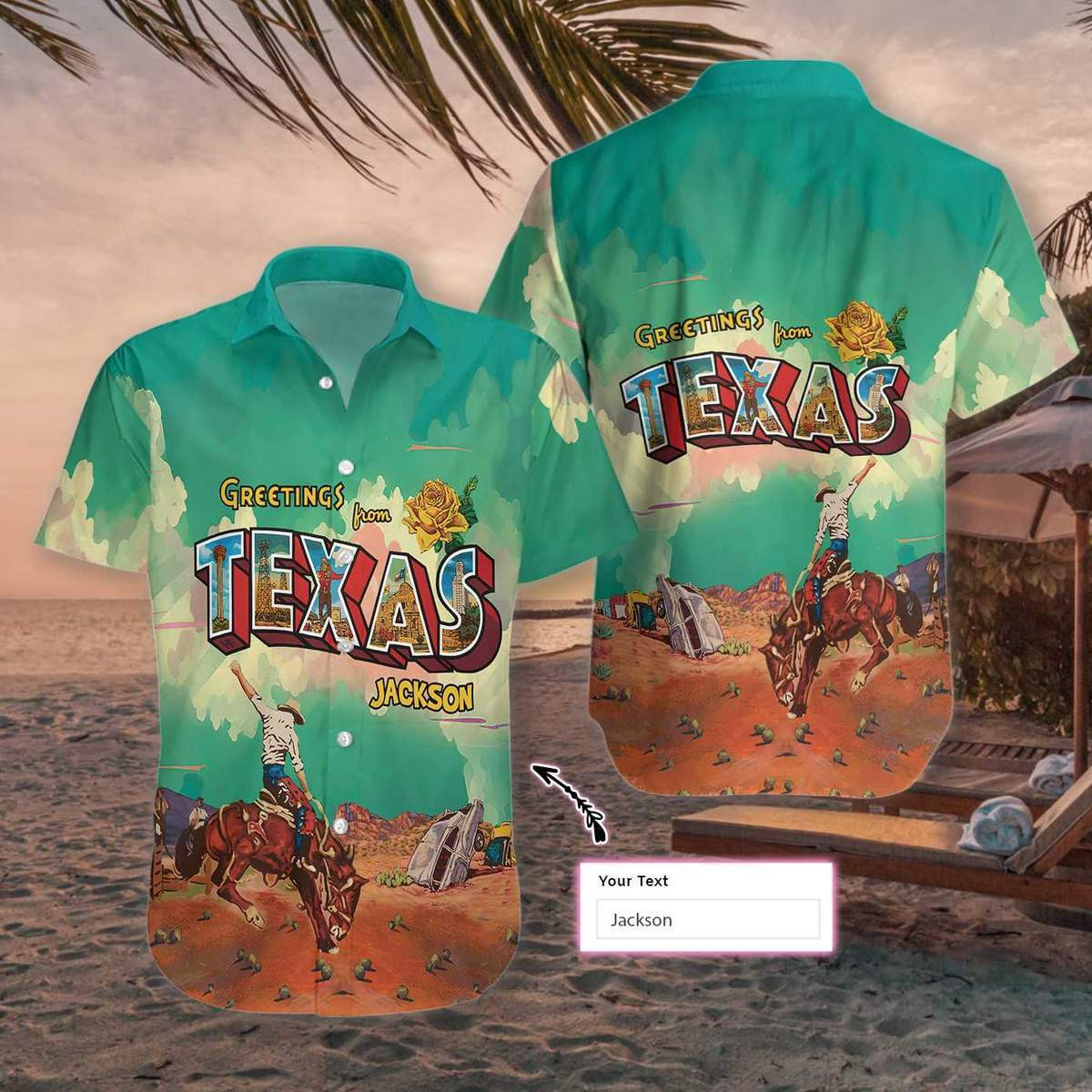 Greetings From Cowboy Texas Custom Name Hawaiian Shirts Xh