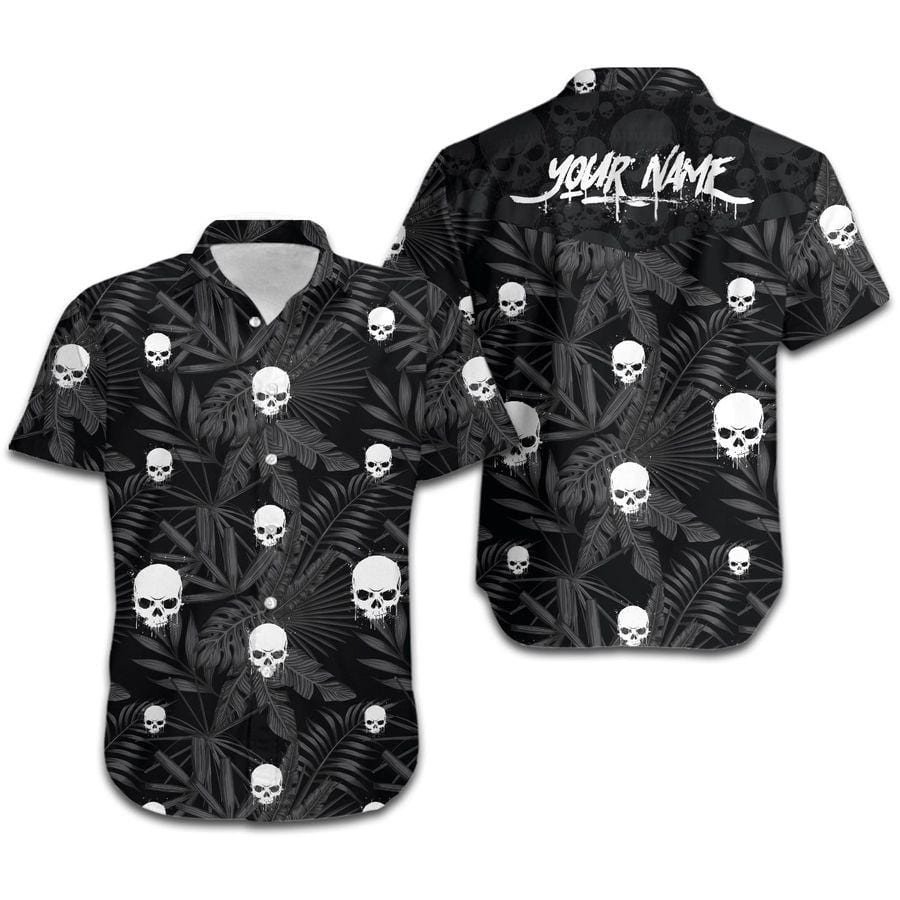 Hawaiian Aloha Shirts Horror Skulls Custom Name