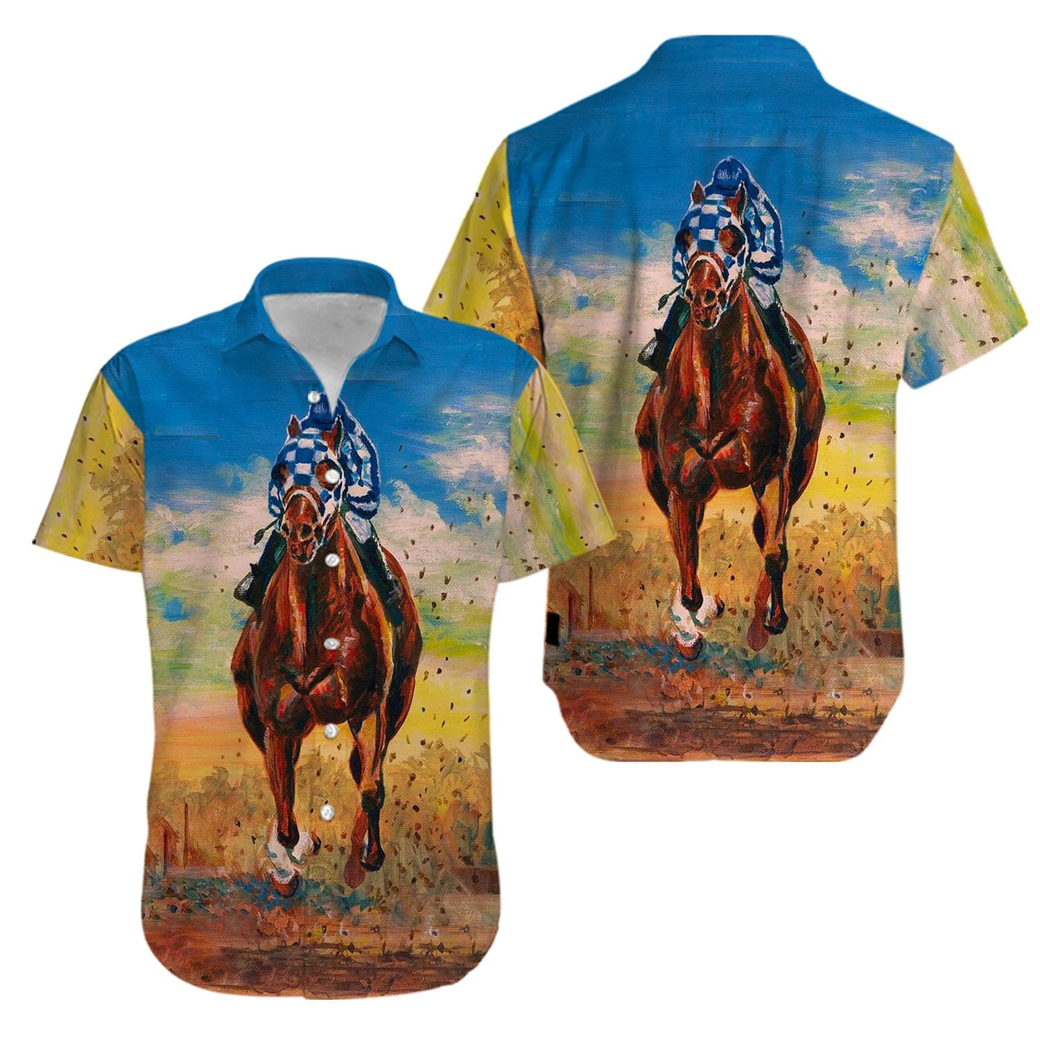 Secretariat Best Horse Racing Hawaiian Aloha Shirts Kv