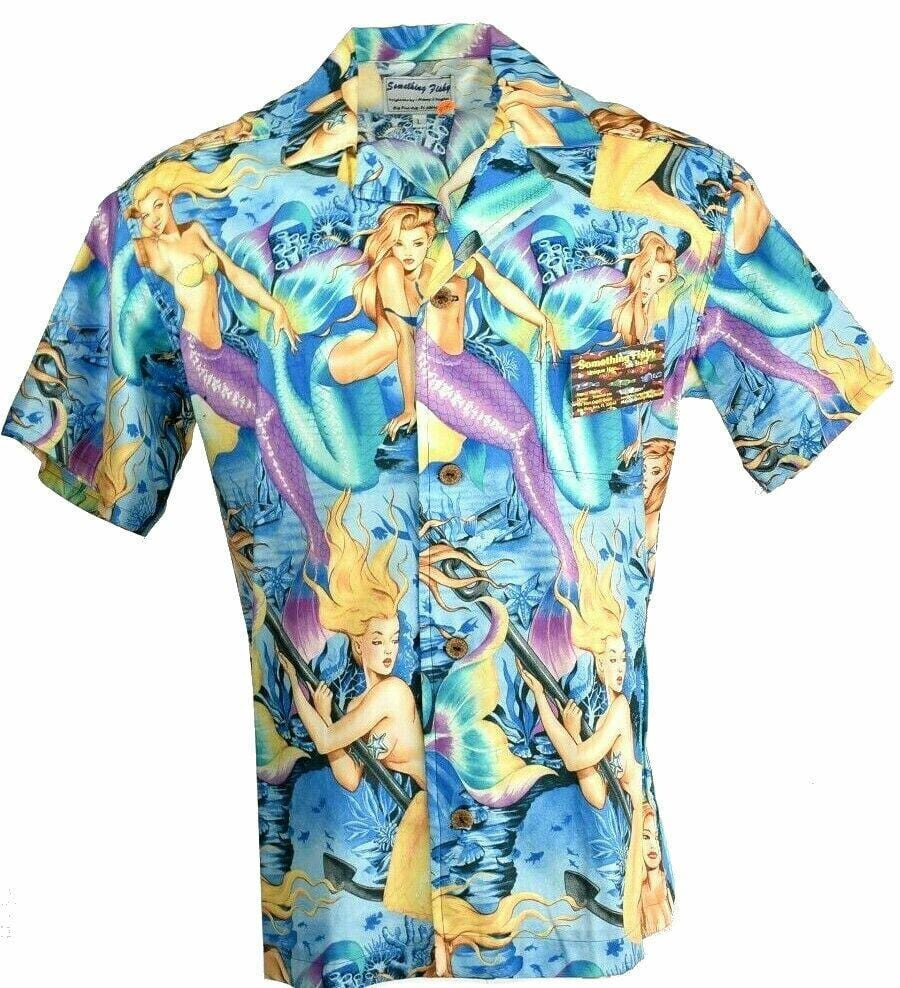 Sexy Mermaid Retro Hawaiian Shirts Kv