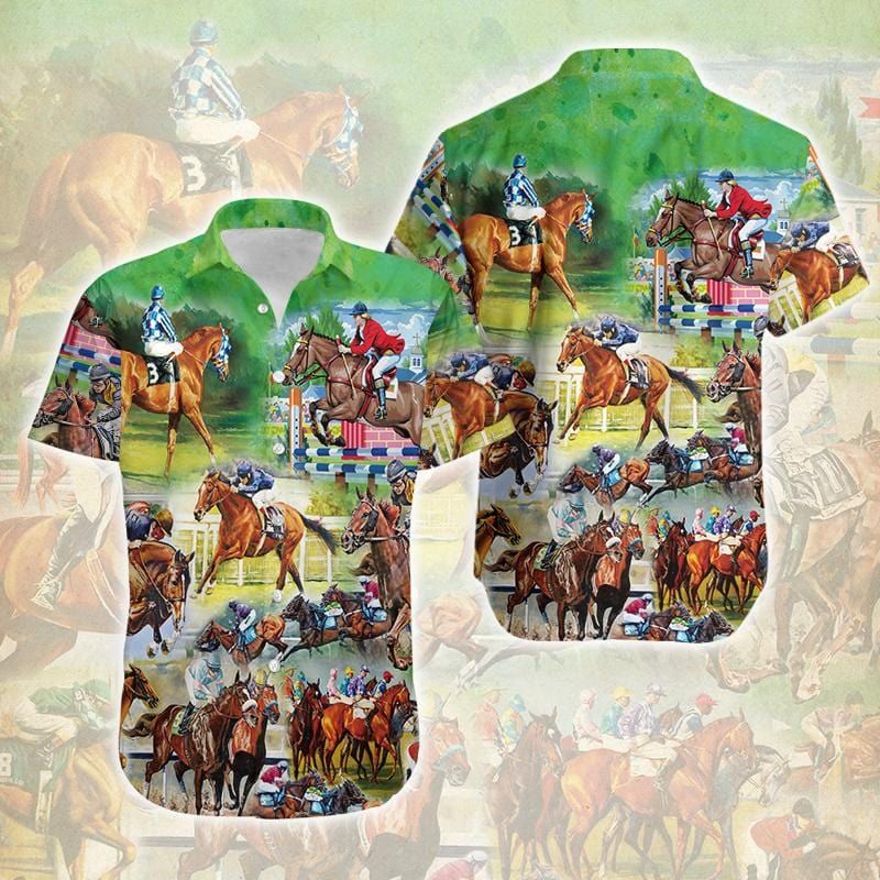 The Horse Race Is Beautiful Picture Hawaiian Shirts Dh