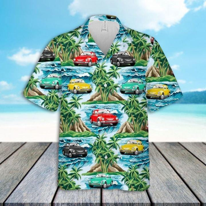 Tropical Island Multi Color Cars Hawaiian Shirts Dh