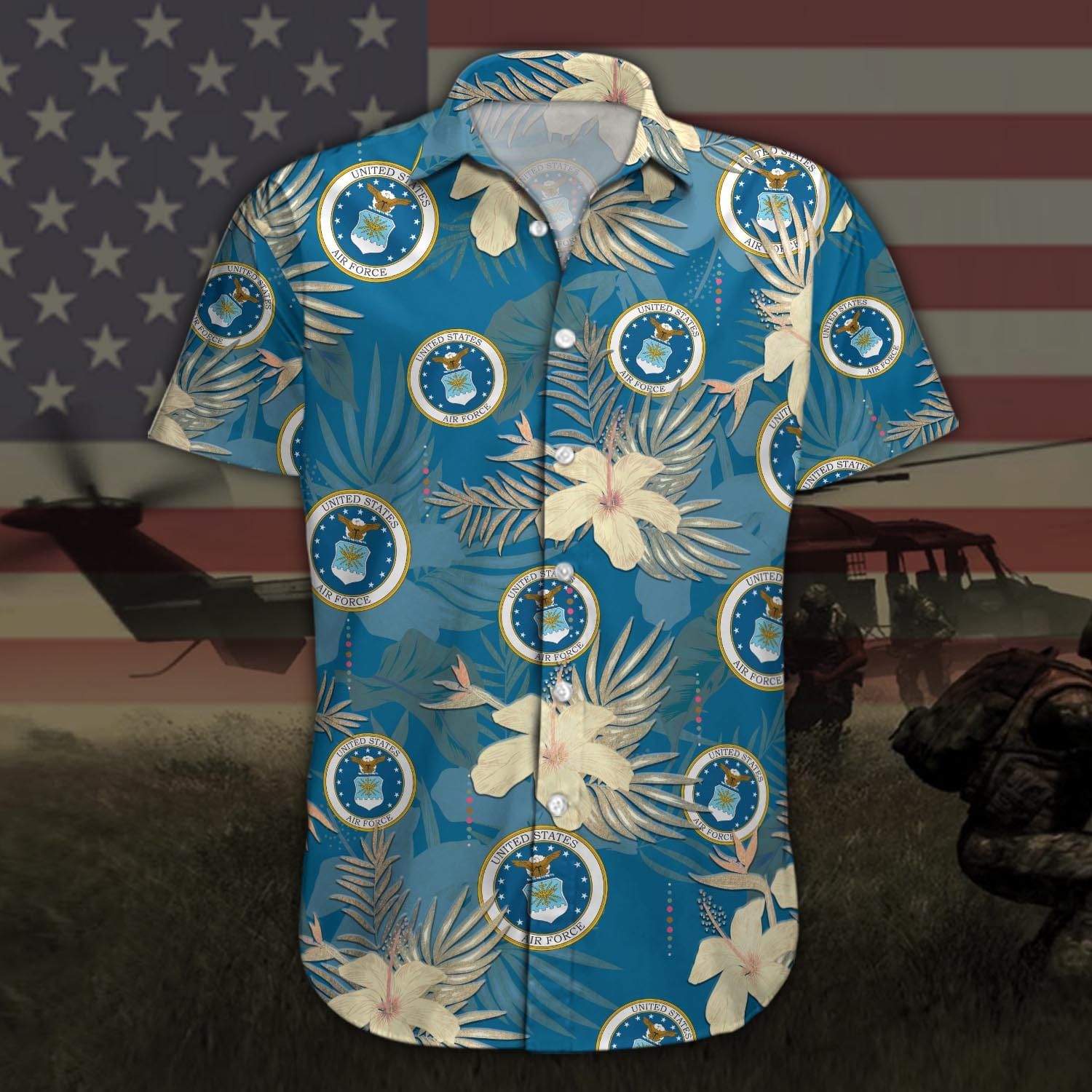 Us Air Force Blue Tropical Summer Unisex Hawaiian Shirts
