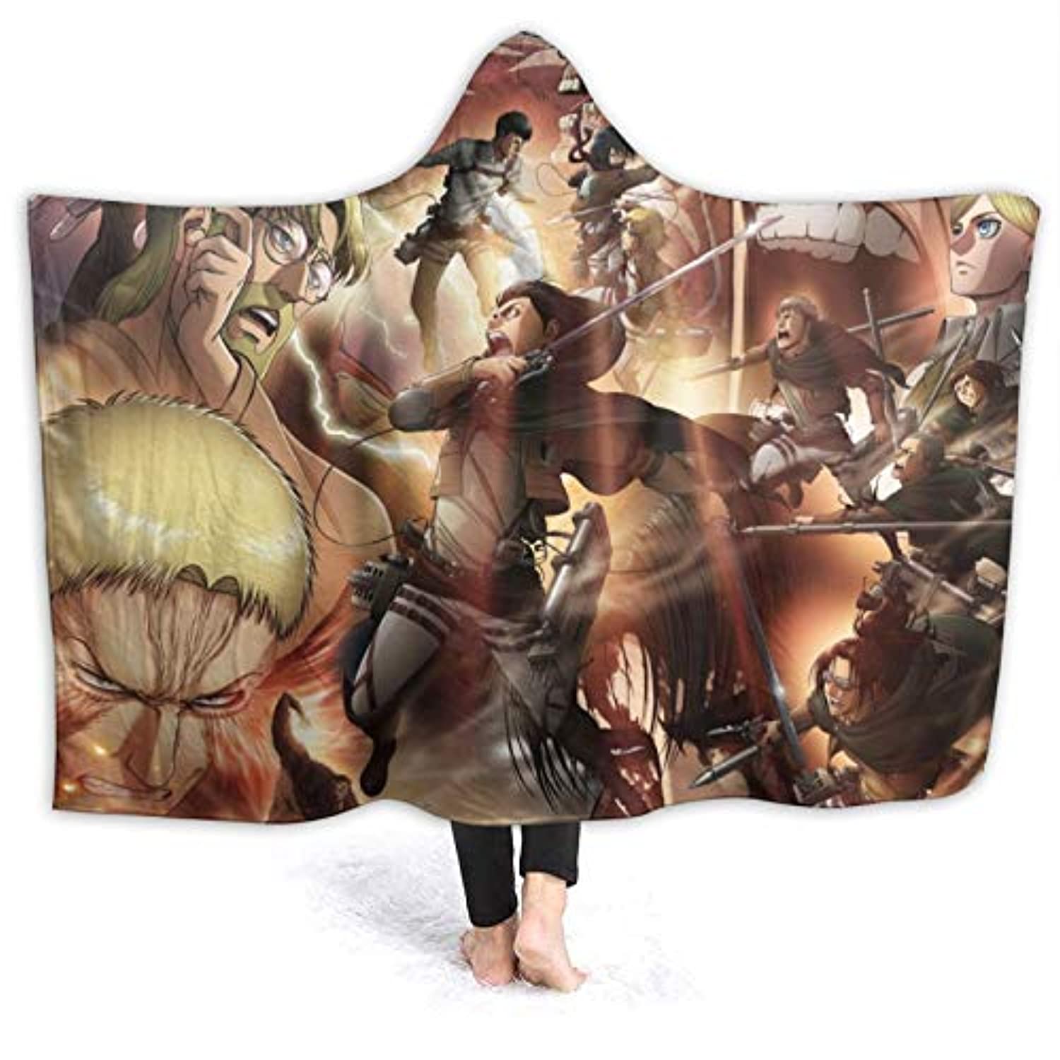 Anime Attack On Titan Hooded Blanket - Manga Flannel Hooded Cloak