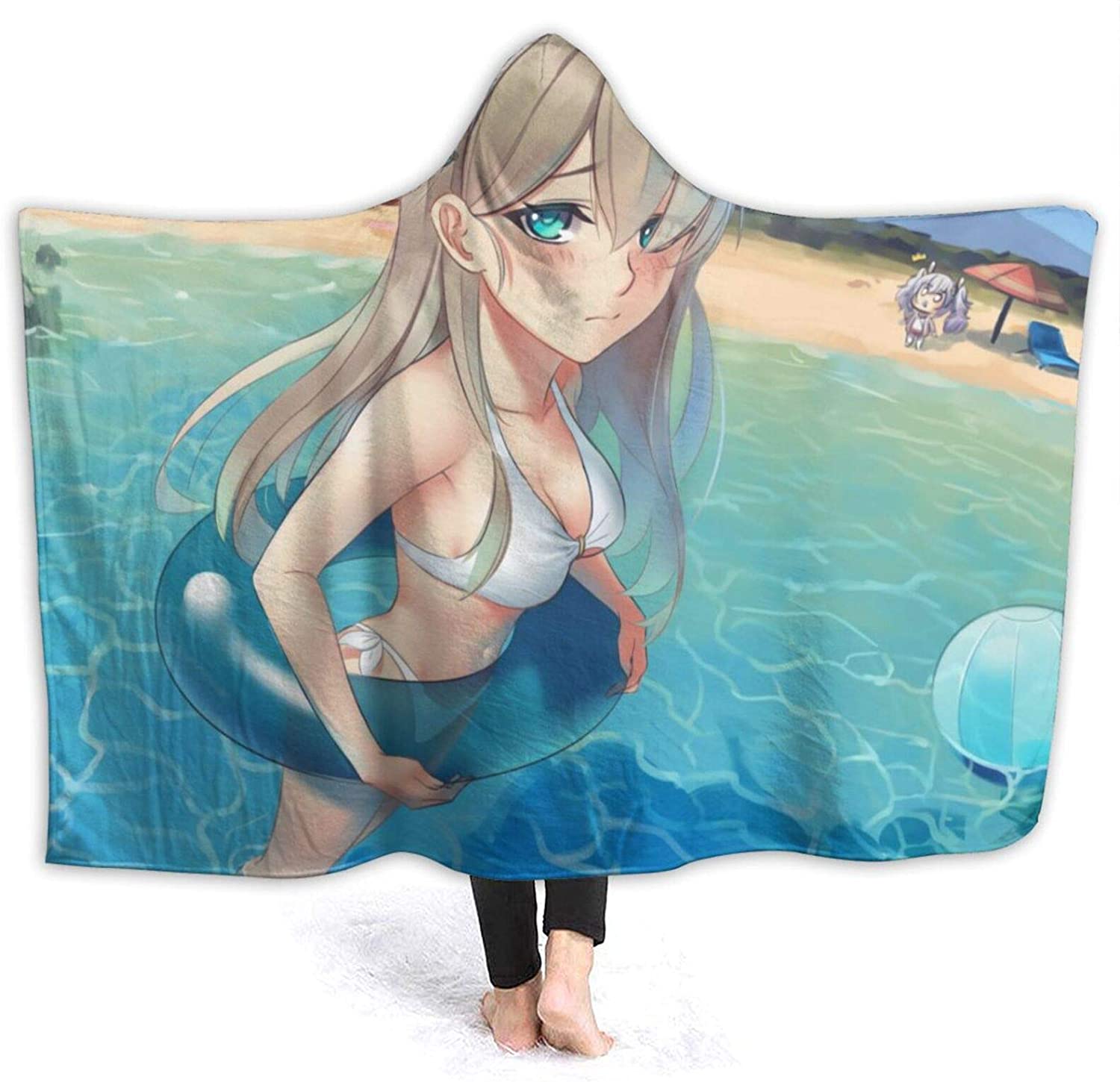 Anime Azur Lane Hooded Blanket - Flannel Throw Blanket